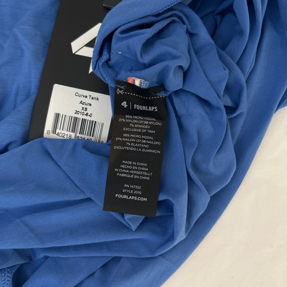 NWT FOURLAPS CURVE TANK IN AZURE - Picture 5 of 8